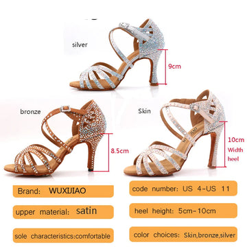 Xajzpa Jazz shoes Latin dance shoes female Latin Salsa girl casual shoes silver bronze skin